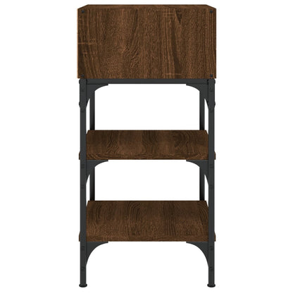 Mesita De Noche Madera De Ingeniería Marrón Roble 35x34,5x70 Cm_3