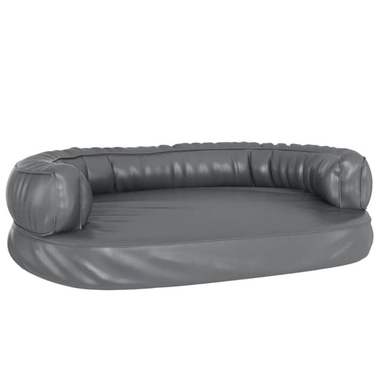 Vidaxl Cama Para Perros De Espuma Cuero Sintético Gris 75x53 Cm_0