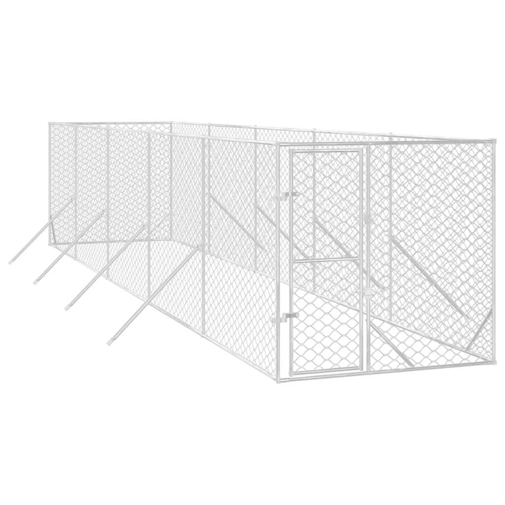 Vidaxl Perrera De Exterior Acero Galvanizado Plateado 2x10x2 M_0