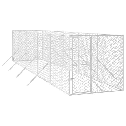 Vidaxl Perrera De Exterior Acero Galvanizado Plateado 2x10x2 M_0