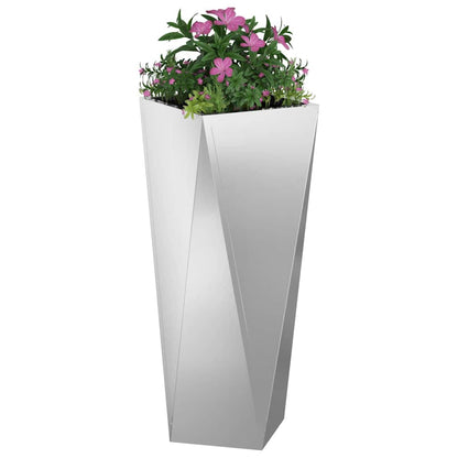 Jardinera 2 Pcs Plateado 30 X 30 X 75 Cm Acero Galvanizado_2