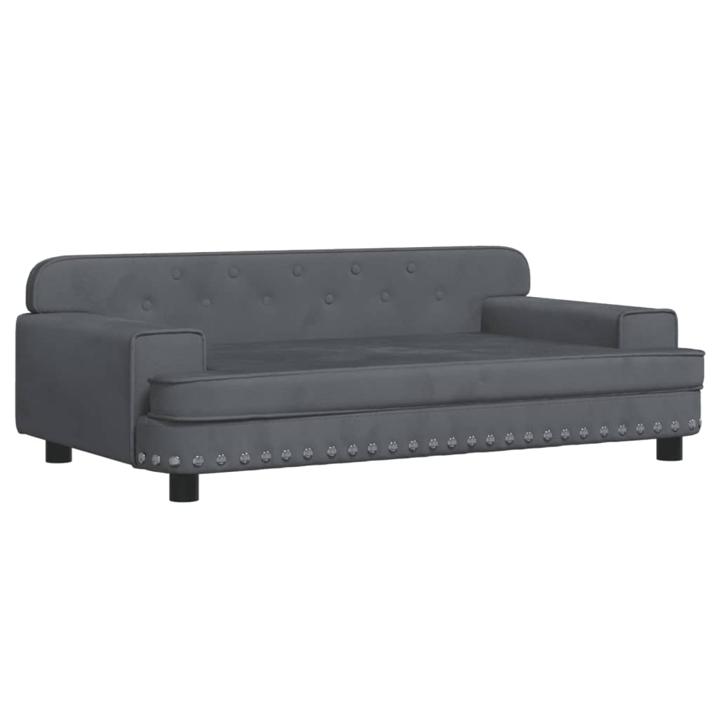 Cama Para Perros De Terciopelo Gris Oscuro 90x53x30 Cm / Vetonek_1