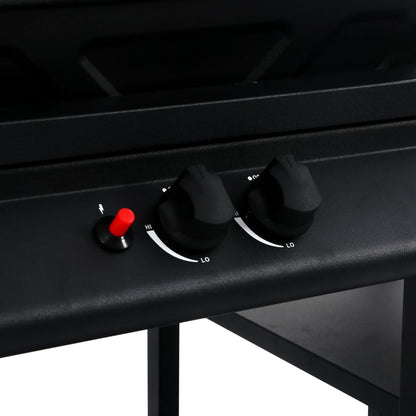 Vidaxl Barbacoa Portátil De Gas Con Mesita De 3 Estantes Negro_4