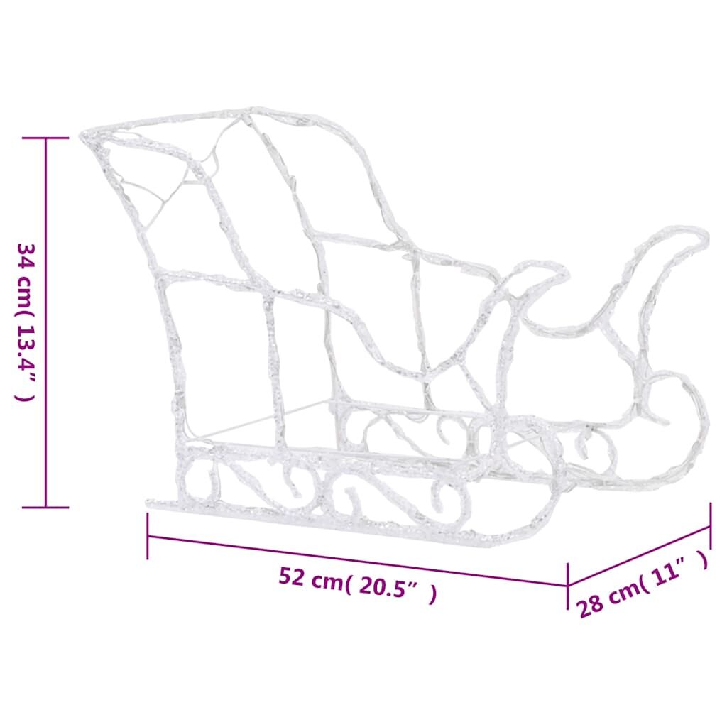 Vidaxl Reno Y Trineo Adorno Navideño 160 Leds Acrílico 130 Cm_2
