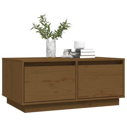 Mesa De Centro Madera Maciza De Pino Marrón Miel 80x50x35 Cm_2