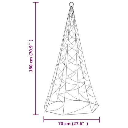 Vidaxl Árbol De Navidad En Asta De Bandera 200 Led Blanco Cálido 180cm_2
