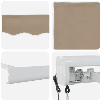 Toldo Retráctil Beige 300 X 250 X 165 Cm Tela Y Metal_3