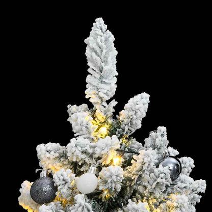 Vidaxl Árbol Navidad Artificial Con Bisagras 150 Led Y Bolas 120 Cm_1