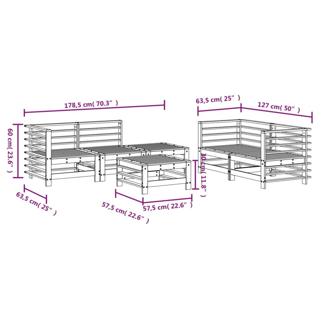 Vidaxl Juego De Muebles De Jardín 6 Piezas Madera Maciza De Pino_2