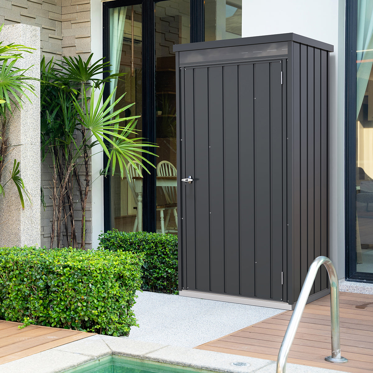 Armario Alto Palladium 1 Puerta Gris Antracita_1