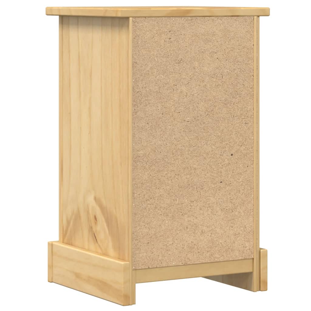 Mesita De Noche Corona Madera Maciza De Pino 35x32,5x58 Cm_4