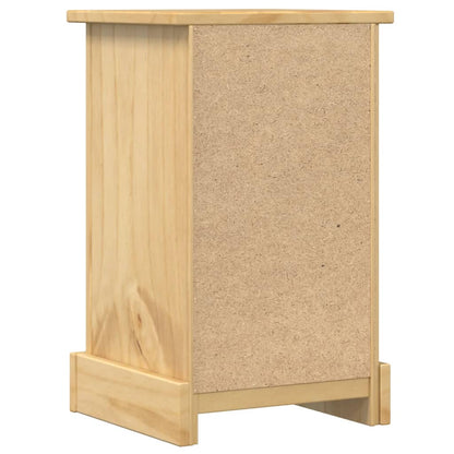 Mesita De Noche Corona Madera Maciza De Pino 35x32,5x58 Cm_4