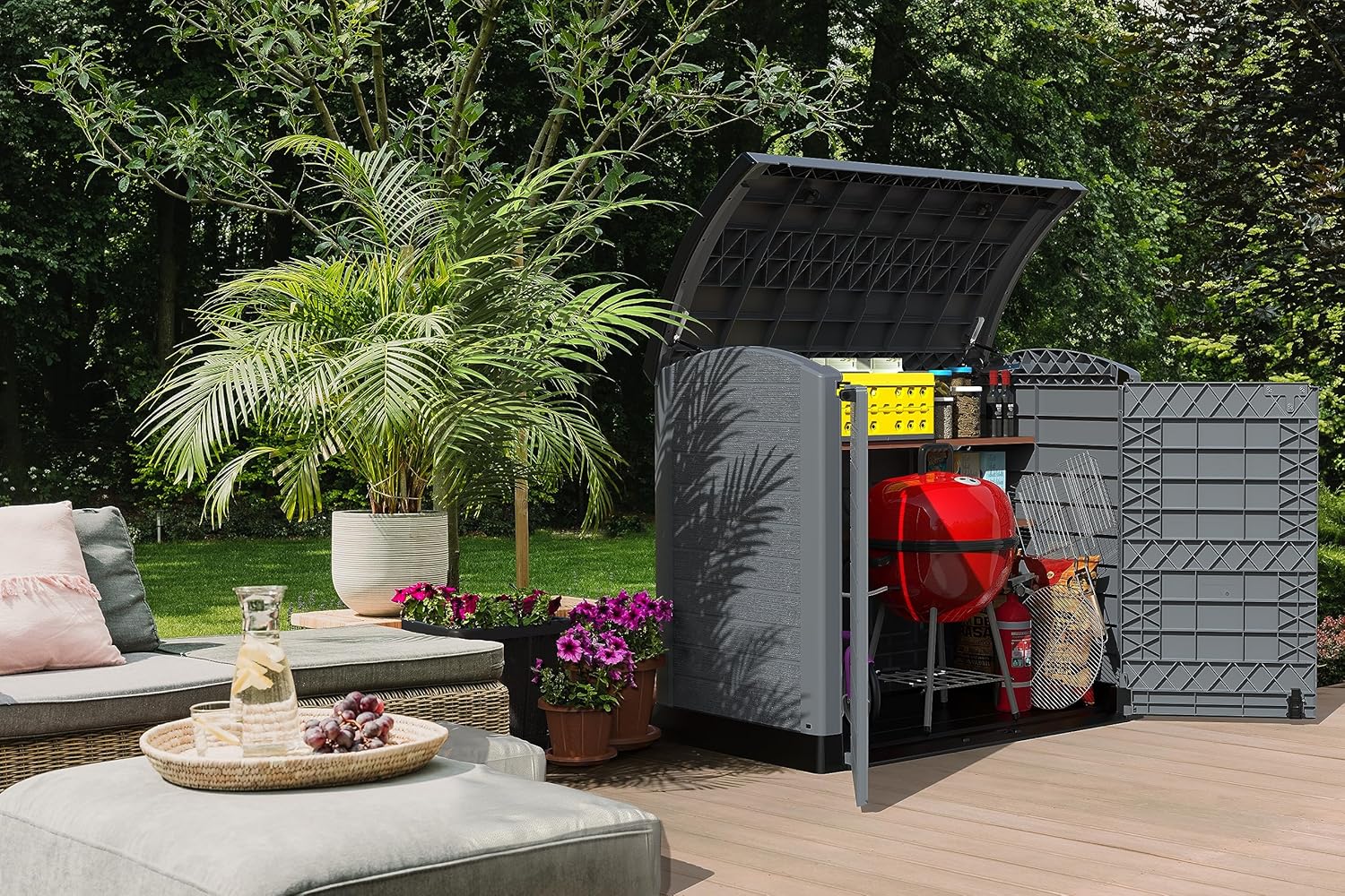 Duramax - Arcón Cubre Cubos Exterior - 1200 L - Pvc - Color Gris Antracita -  -_3