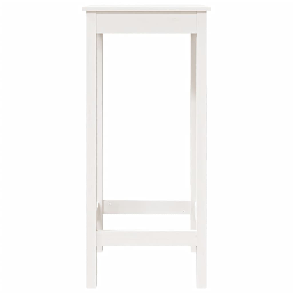 Mesa Alta De Bar Madera Maciza De Pino Blanco 50x50x110 Cm_4