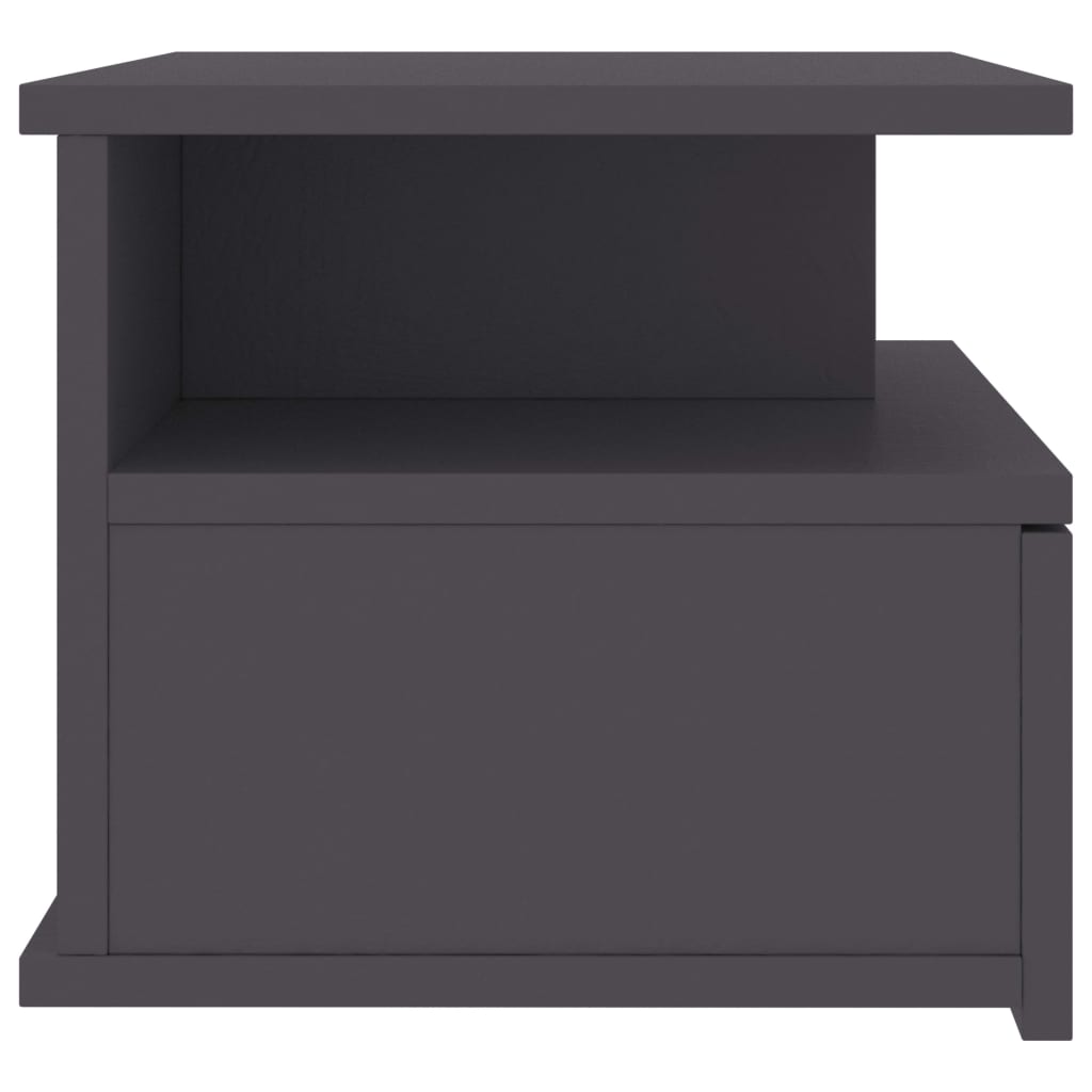 Mesitas De Noche Flotantes 2 Uds Madera Gris 40x31x27 Cm_3