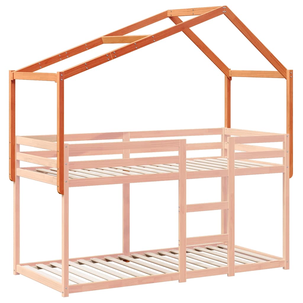 Techo De Cama Infantil Madera Maciza Pino Marrón 60x99x139,5 Cm_2