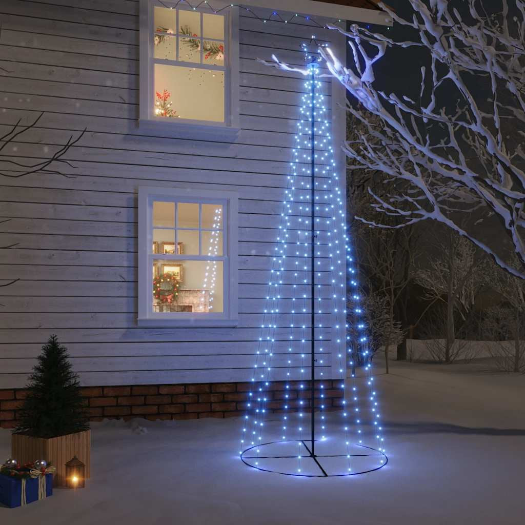 Vidaxl Árbol De Navidad Cónico 310 Led Azul 100x300 Cm_1