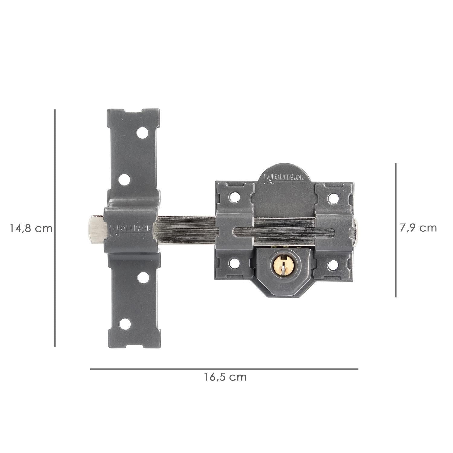 Cerrojo B-8 Llave 2 Lados De 165mm Cilindro De Pera De 50mm_1