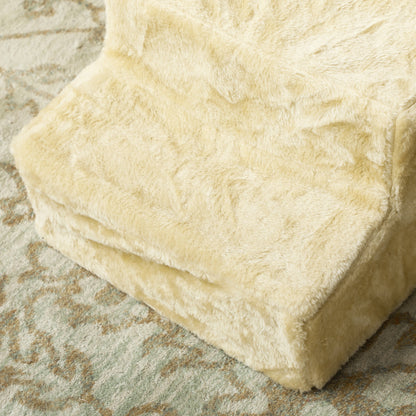 Pawhut Escalera Para Mascotas De 3 Peldaños Con Funda Extraíble 46x35x35cm Beige_4
