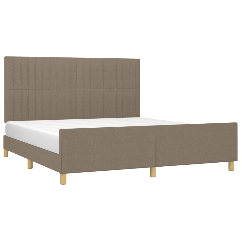 Estructura De Cama Con Cabecero De Tela Gris Taupe 180x200 Cm / Vetonek_1