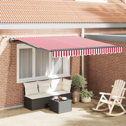 Toldo Retráctil Rojo Y Blanco 300 X 250 Cm Poliéster_1