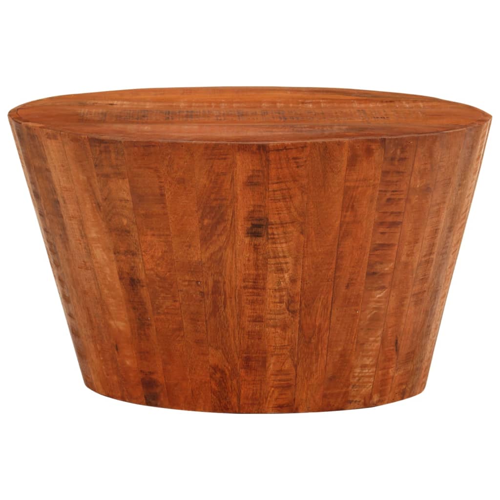 Mesa De Centro De Madera Maciza De Mango Rugosa Ø 52x30 Cm_0