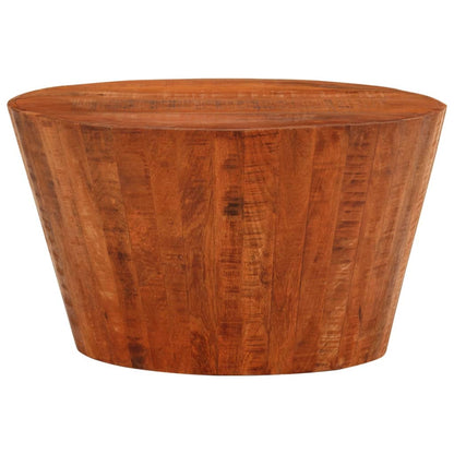 Mesa De Centro De Madera Maciza De Mango Rugosa Ø 52x30 Cm_0