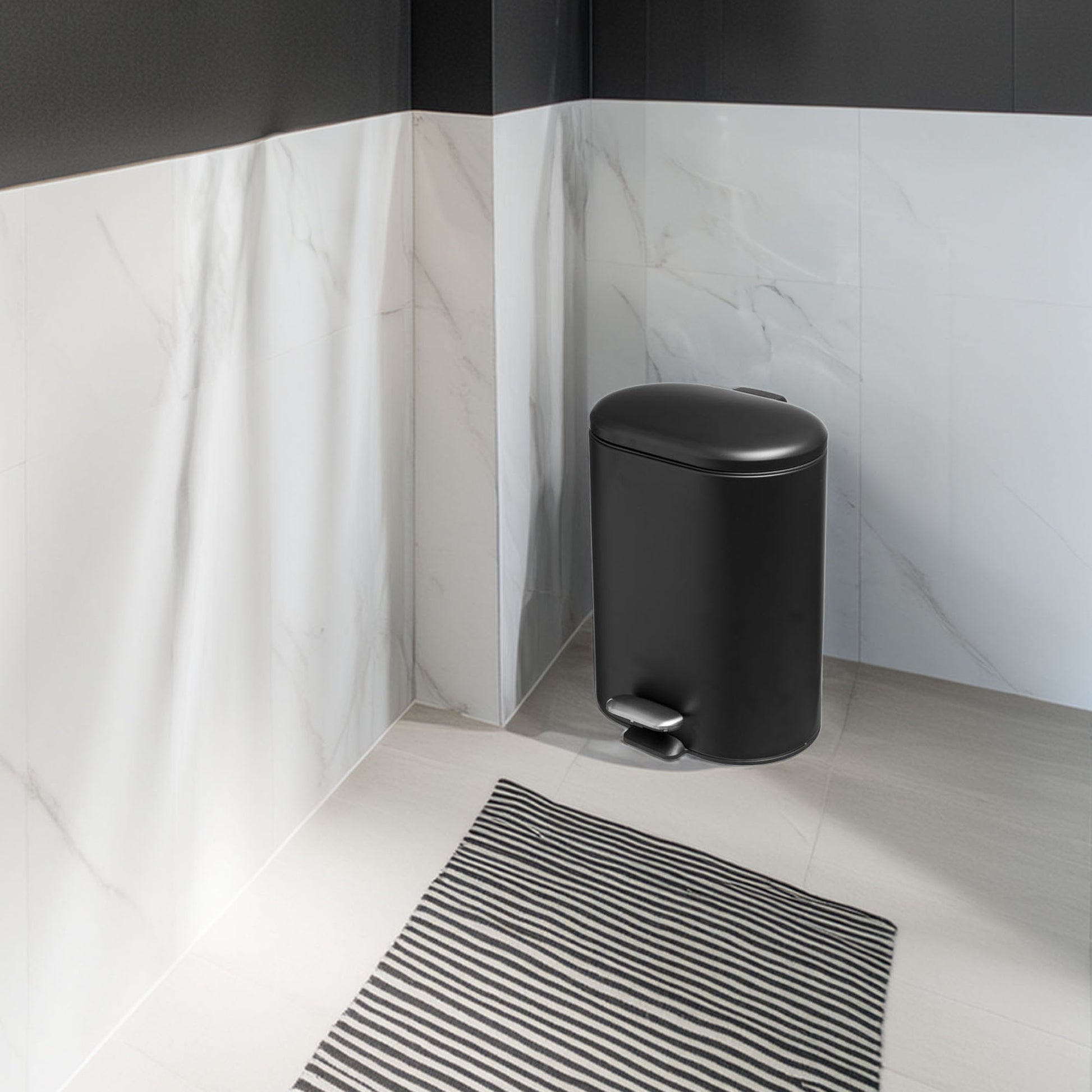 Wellhome Cubo Pedal Acero Inoxidable Siliflex 6l Negro