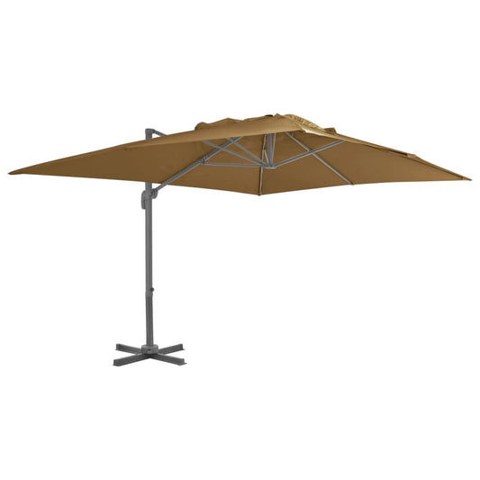 Vidaxl Sombrilla De Jardín Voladiza Con Poste De Aluminio 400x300 Cm Color Topo_0