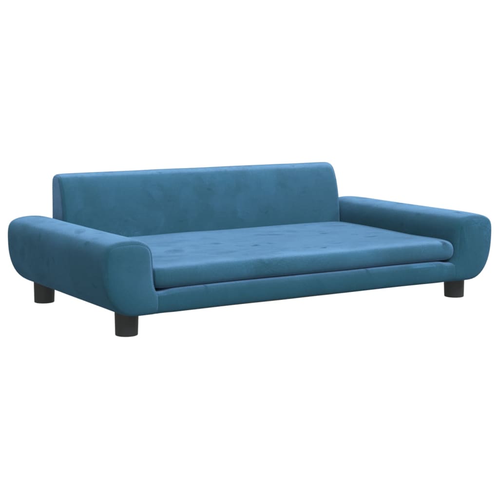 Cama Para Perros De Terciopelo Azul 100x54x33 Cm / Vetonek_2