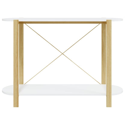 Mesa Consola De Madera Contrachapada Blanco 110x38x75 Cm_3