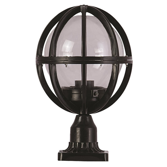 Aplique De Suelo Oval Para Exterior, Abs , Negro, 23x23x38, Casquillo E 27 Max 60 W_0