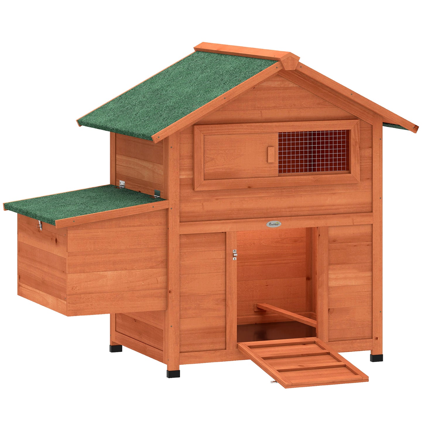 Pawhut Gallinero Para Exterior De Madera 113,5x67,5x95,5 Cm Con Nido Y Bandeja_0