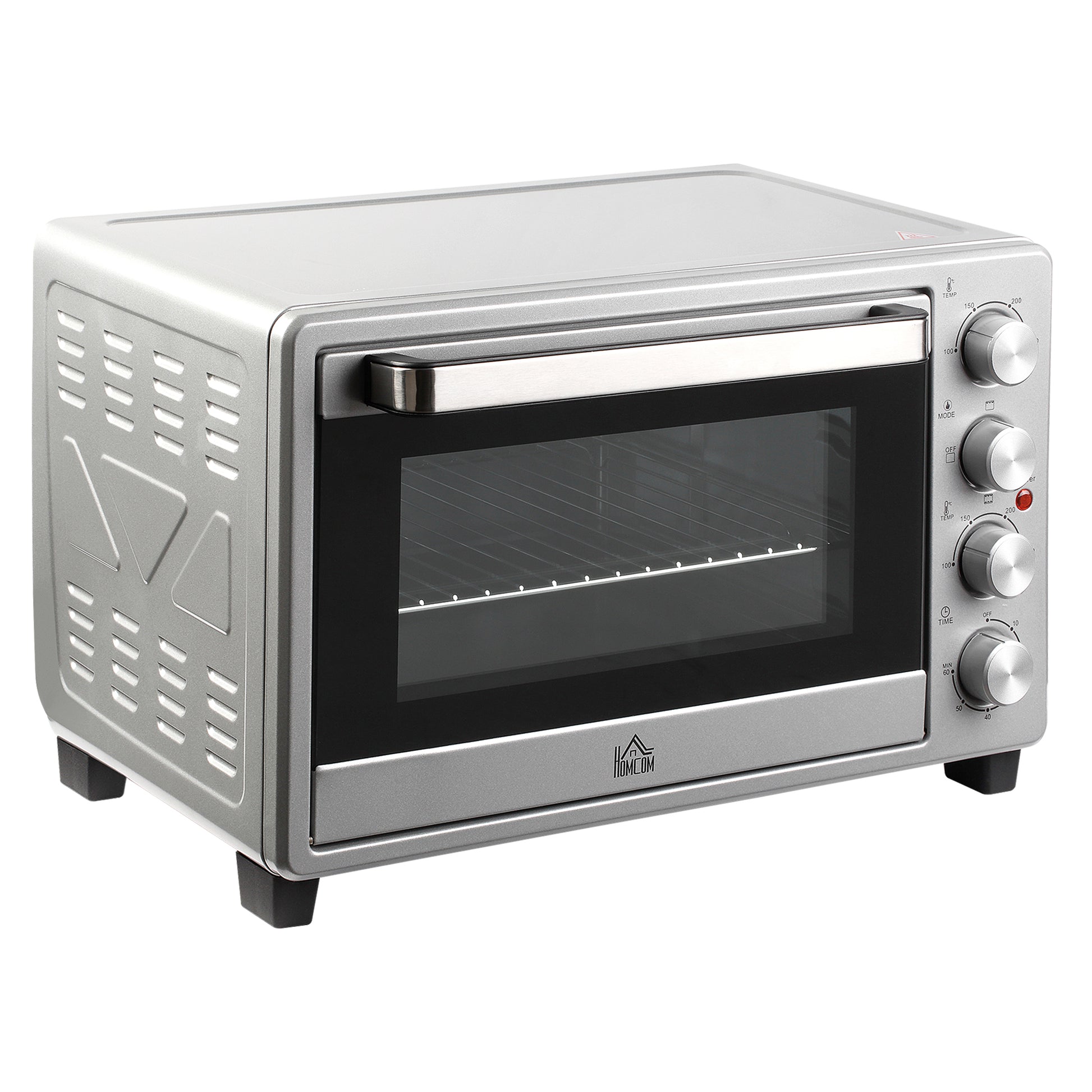 Homcom Mini Horno Eléctrico 32l 1600w 52,2x38,1x33,5 Cm Plata_0