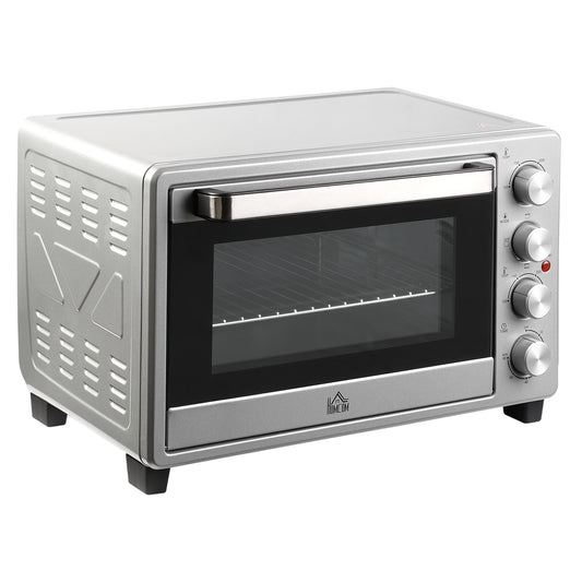 Homcom Mini Horno Eléctrico 32l 1600w 52,2x38,1x33,5 Cm Plata_0