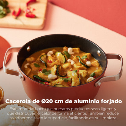 Cacerola 20x8.5cm Alu Forjado Ind C/tapa Agros