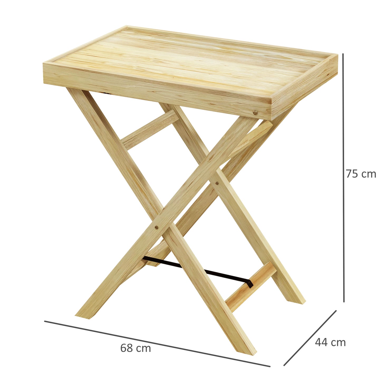 Outsunny Mesa De Jardín Rectangular De Madera Carga 40 Kg 68x44x75 Cm Natural_2