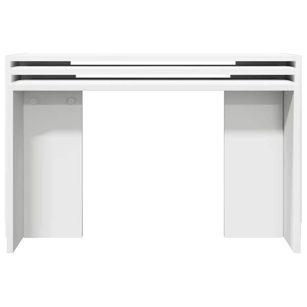 Mesas Apilables 3 Unidades Madera Contrachapada Blanco_2