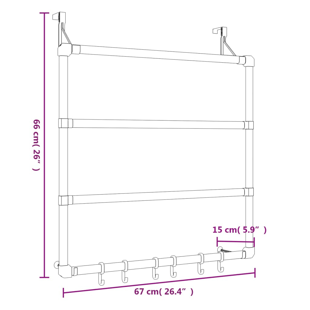 Vidaxl Toallero De Aluminio 67x15x66 Cm_2