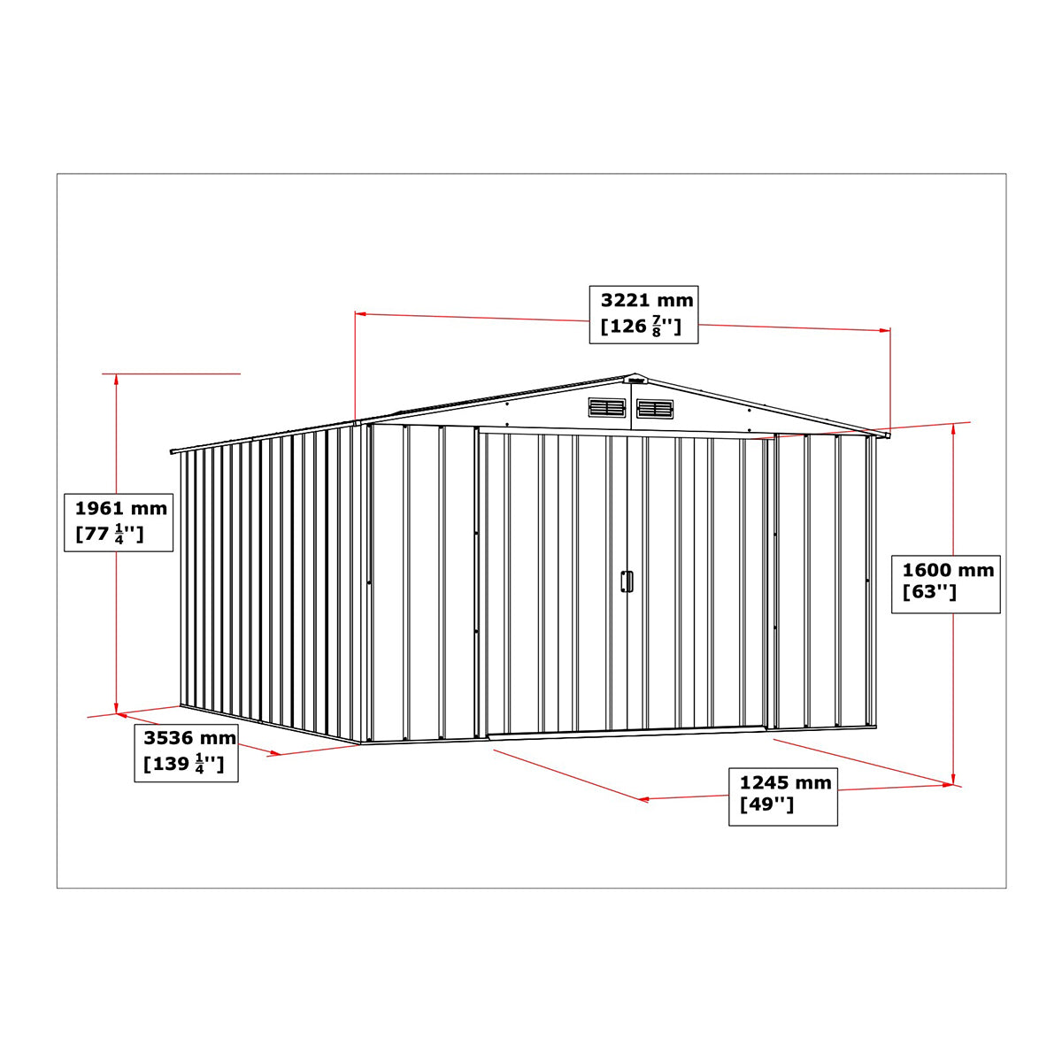 Eco Alcoy 10x12 Metal Grey Anthracite Garden Shed_3