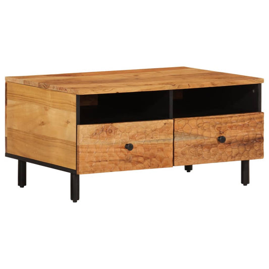 Mesa De Centro Madera Maciza De Acacia 80x54x40 Cm_0