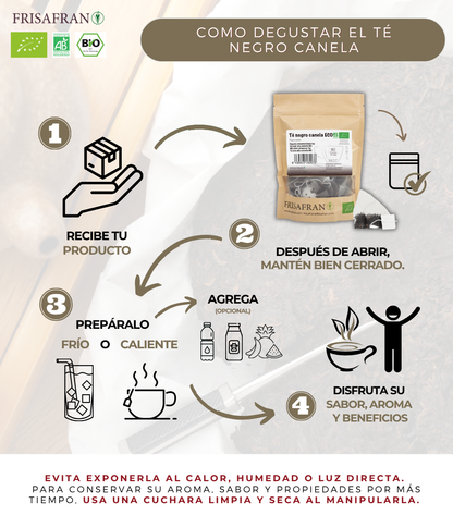 Té Negro Canela Ecológico Pirámides | Calidad | Frisafran 30 Uds_2