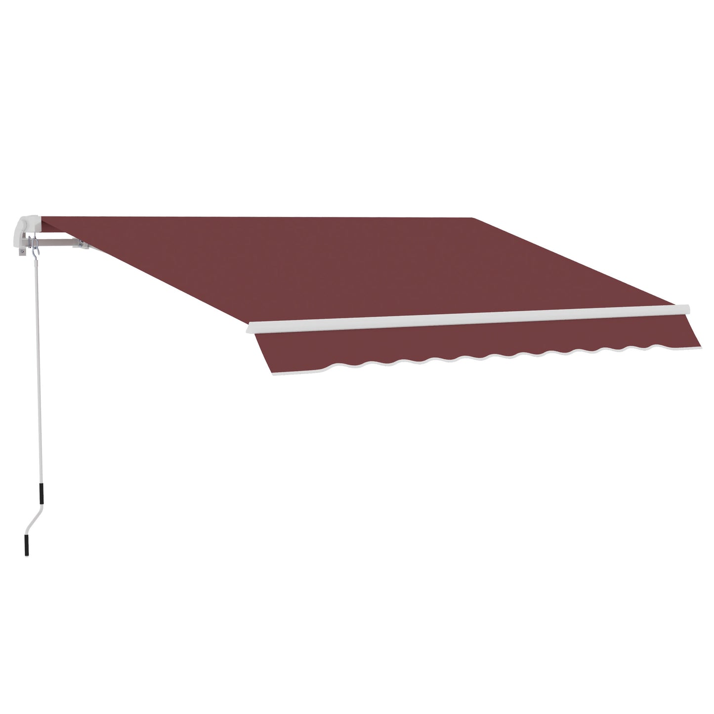 Outsunny Toldo Manual Retráctil 3,5x2,5 M Con Ángulo Ajustable Manivela Rojo_0