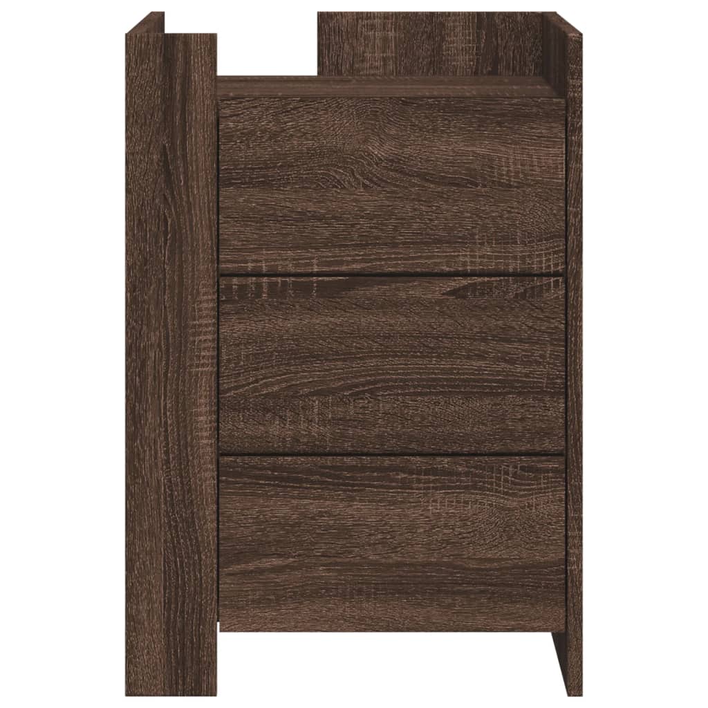 Mesita De Noche Madera De Ingeniería Marrón Roble 45x50x65 Cm_2