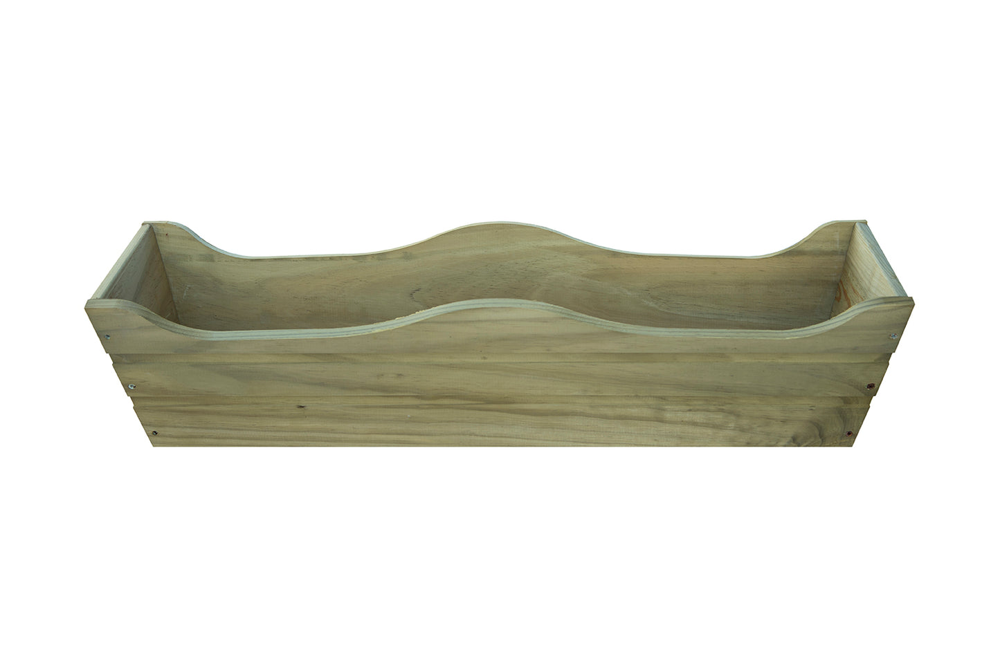 Jardinera De Balcon Ondulada De Madera Autoclave De 80 X 20 X 19,5 Cm 16l + Bolsa Geotextil