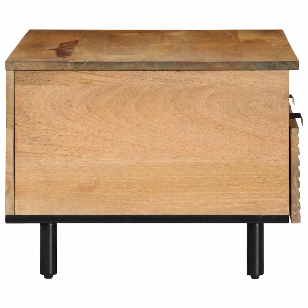 Mesa De Centro Madera Maciza De Mango Marrón 80x54x40 Cm_2