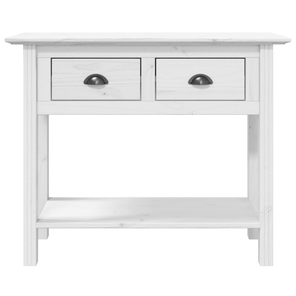 Mesa Consola Bodo Madera Maciza De Pino Blanco 91x35x74 Cm_1