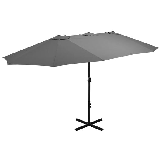 Vidaxl Sombrilla De Jardín Con Palo De Aluminio 460x270 Cm Antracita_0