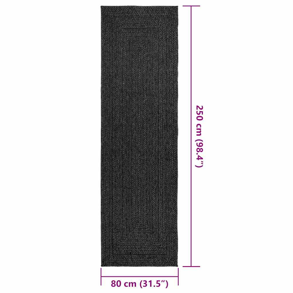 Vidaxl Alfombra Zizur Apariencia Yute Interior Exterior Antracita_2