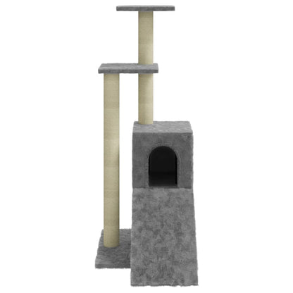 Rascador Para Gatos Con Postes De Sisal Gris Claro 92 Cm_4